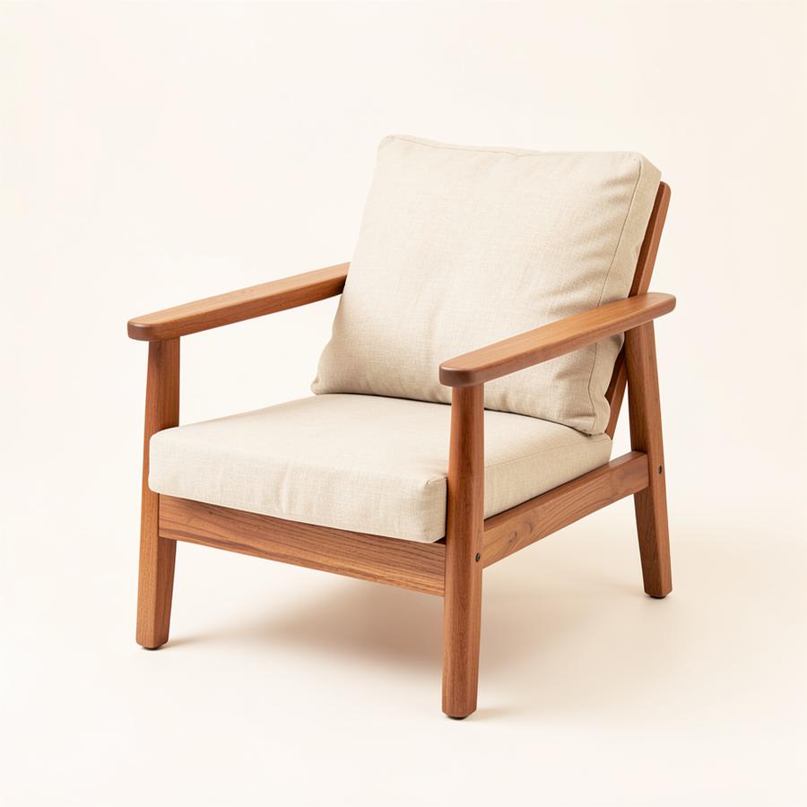 Fauteuil lounge en teck