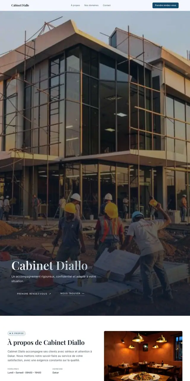 Aperçu du modèle Cabinet Diallo
