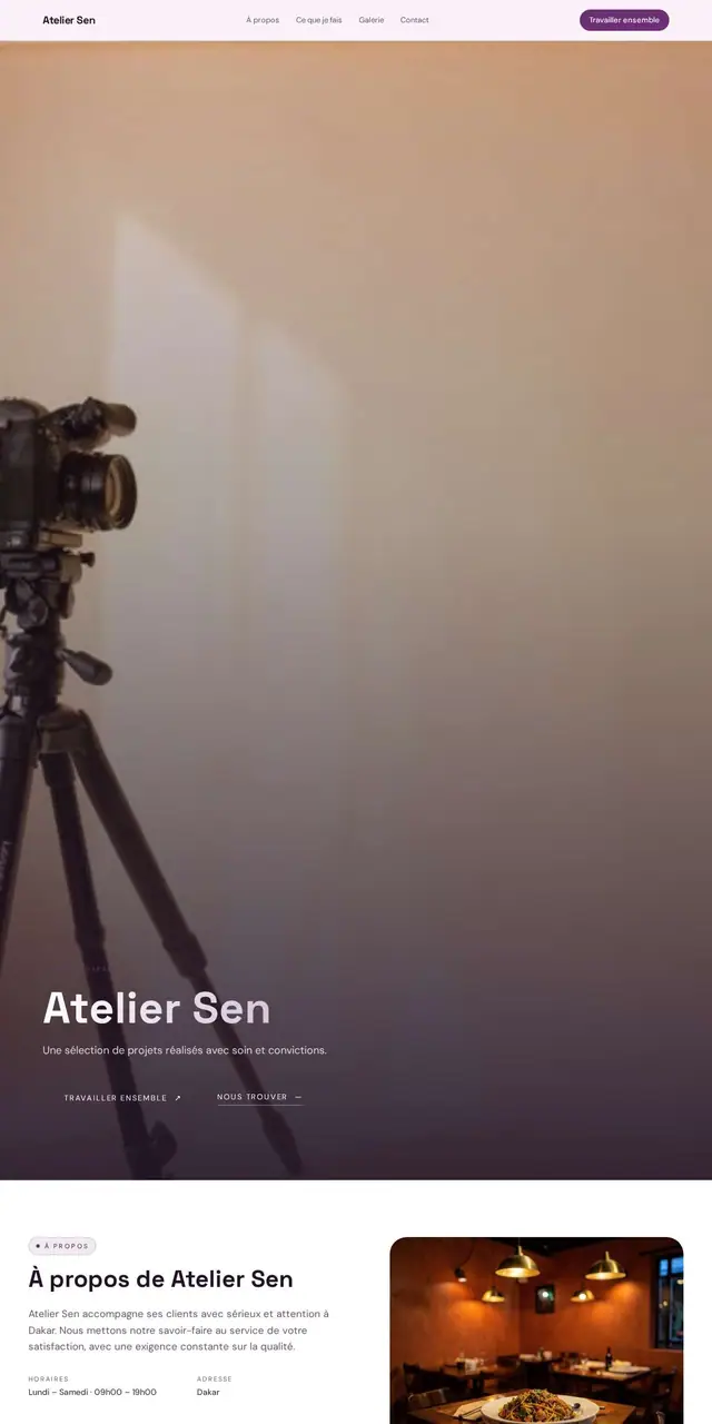 Aperçu du modèle Atelier Sen