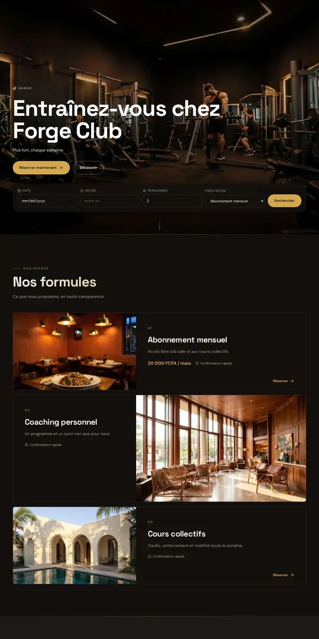 Aperçu du modèle Forge Club