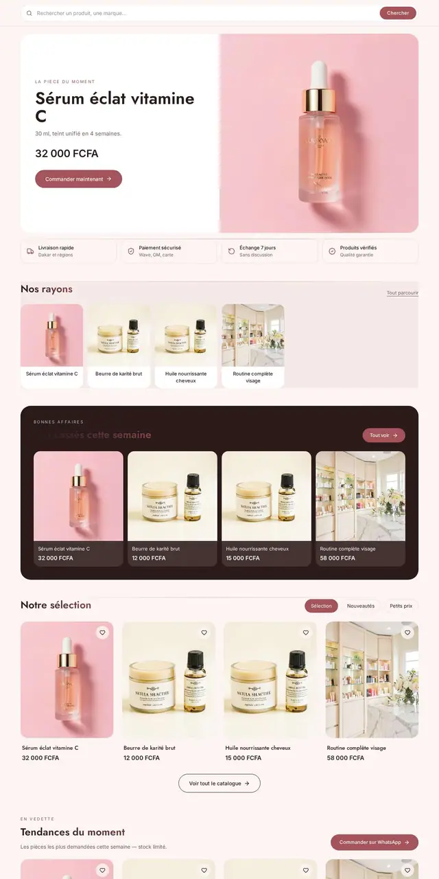 Aperçu du modèle Éclat Beauty